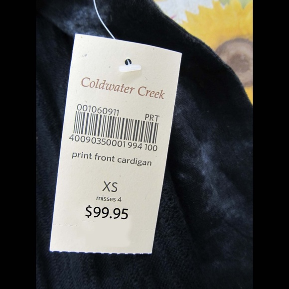 Coldwater Creek Print Front Cardigan Size 4 / XS - Picture 5 of 6